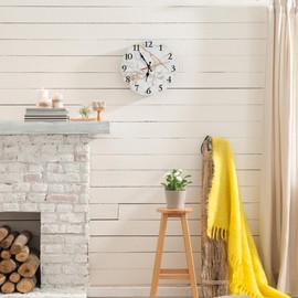 LOKMU Silent Non Ticking Clock 12 Inch, Round Wall Clock,Decorative for Living Room, Kitchen, Home,Bathroom, Bedroom, Office or School, Black and Golden Grey Marble