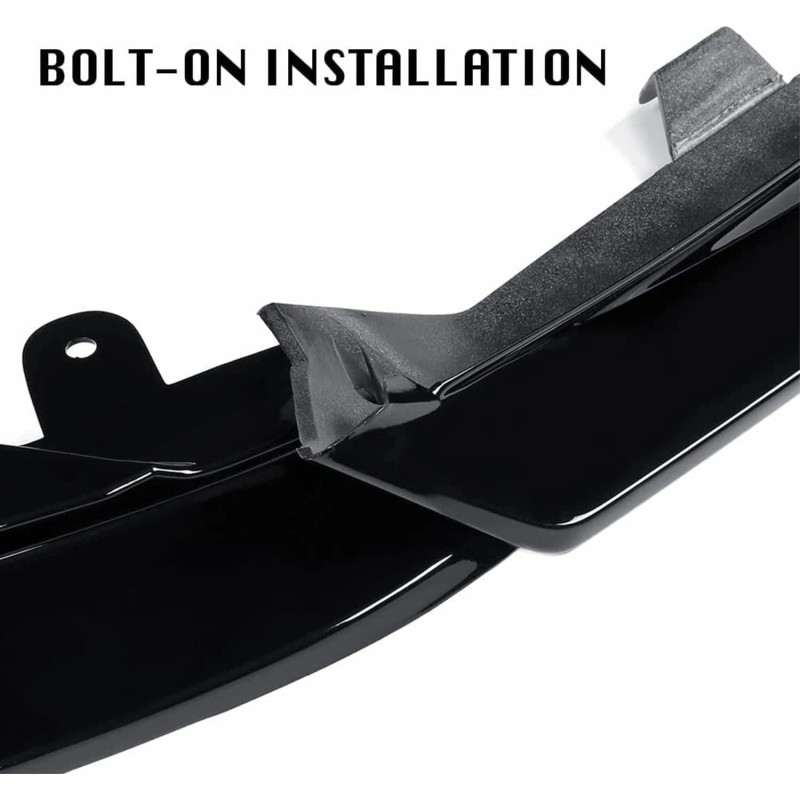 Front Bumper Lip Splitter Kit Painted Gloss Black For 2018-2020