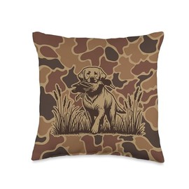 Vintage Waterfowl Hunting Camo Camouflage Duck Hunters Throw Pillow