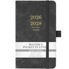 2026-2028 Monthly Pocket Calendar - 3 Year Planner with Faux