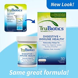 TruBiotics Probiotics for Digestive & Immune Health, Supports Regularity & Helps Relieve Abdominal Discomfort, Gas & Bloating, 2 Clinically Studied Pr