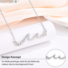 Shuxin Gifts for Women, Best Friend, Sister, Waves Chain, Gift for Birthday, Christmas, Graduation, Valentine's Day, Cubic Zirconia