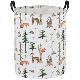 Sanjiaofen Kids Laundry Hamper,Animal Laundry Basket Collapsible Woodland Storage Baskets for Home Decor,Office,Home Organizer,(Woodland animal