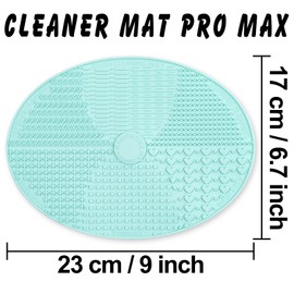 Ranphykx Makeup Brush Cleaner Mat, Silicone, Big Size, Green, Cleaning Pad with Suction Cup, Make Up Brush Cleaner