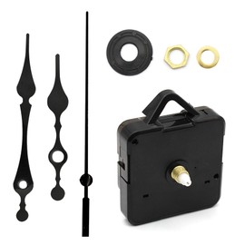 JustYit Quartz Clock Movement with Hands for Wall Clock Sweeping with Hands Sets for DIY Wall Clock Repair Kit Black