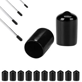 Qrity 20 PCS Rubber End Caps, Screw Thread Protectors, Rubber Covers for Screws, Screw Thread Protection End Cap, Flexible End Caps, 4mm ID, Black