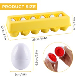 dellyy Toy Egg Shapes, Egg Toy Children, Geometric Learning Toys, Montessori Learning Toy Colours and Shapes, for Christmas, Birthday Party, Easter Gifts, Children's Day