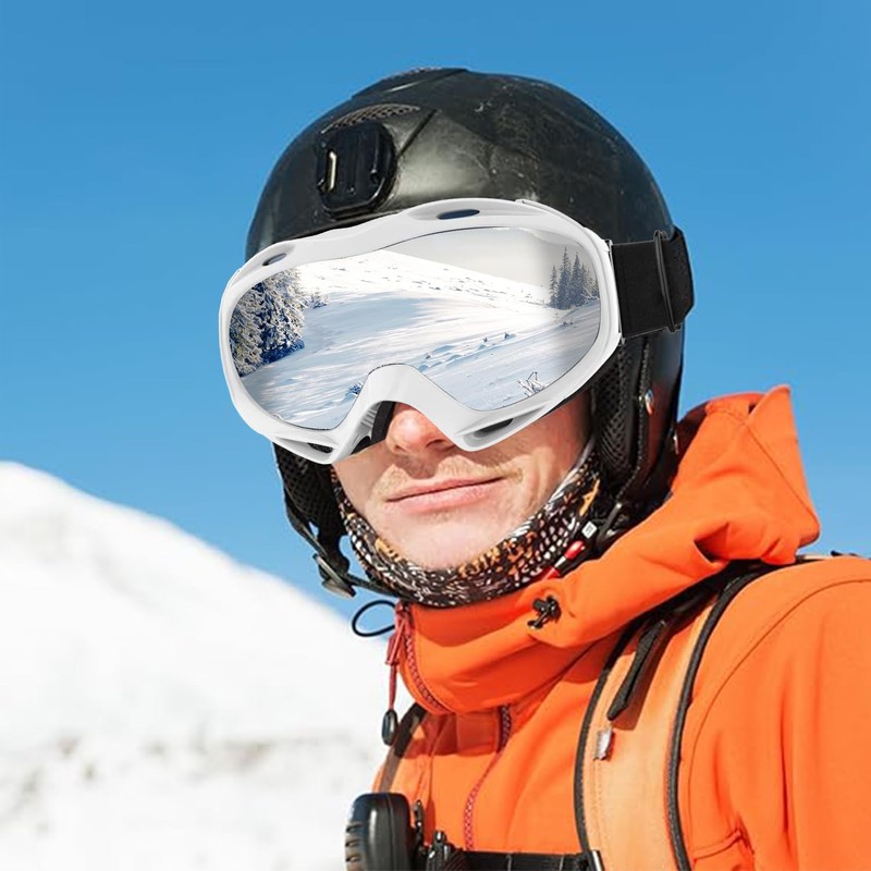 LOVJOYSE Ski Goggles, OTG Ski Goggles, Over Glasses Ski/Snowboard Goggles