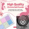 6 Colours Chrome Glitter Powder for Nails with 3 Brushes