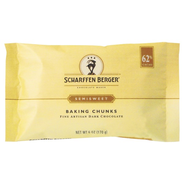 SCHARFEEN BERGER Baking Chocolate Chunks, Semisweet, 6 Ounce (Pack of 5)