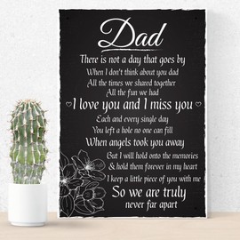 RED OCEAN Love And Miss You Dad Memorial Grave Plaque Father's Day Daddy Gift Bereavement Sign