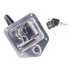 Trailer Door Latch T Handle with 2‑Key Stainless Steel Chrome