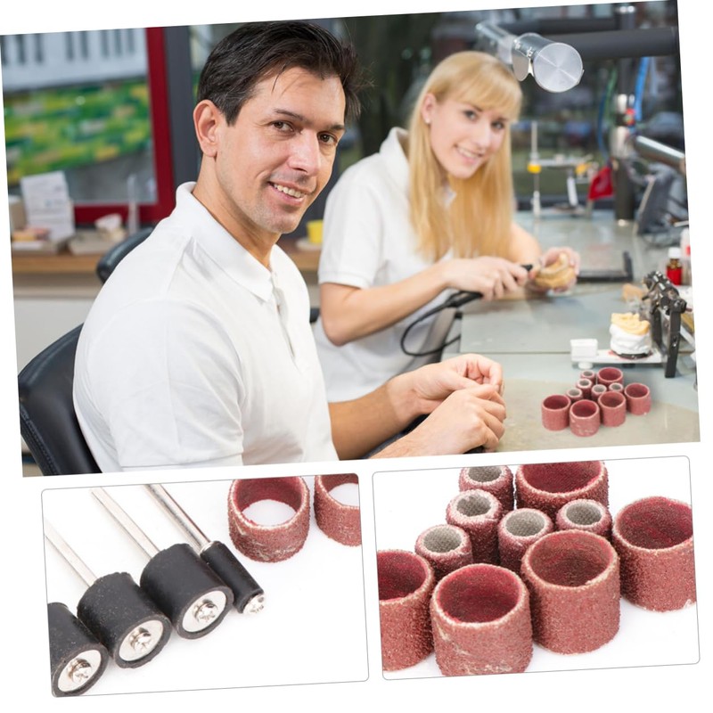 FOMIYES 20pcs Sandpaper Ring Sanding Head for Tool Mesh Polishing