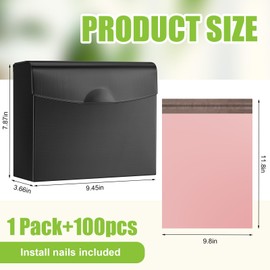 Tioncy 1 Pack Sanitary Napkin Disposal Receptacle with Feminine Hygiene Disposal Bag Stainless Steel Tampon Bin Trash Can Wall Mounted Waste Tampon Holder Feminine Hygiene Container (Black)