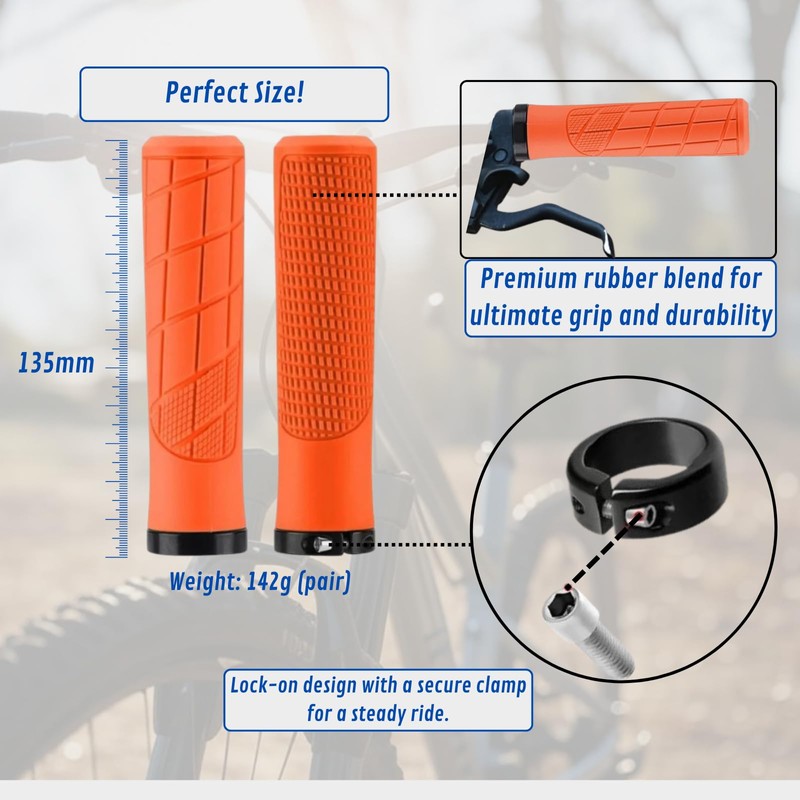 Andinus MTB Mountain Bike BMX City 135mm Soft Ergonomic Grip