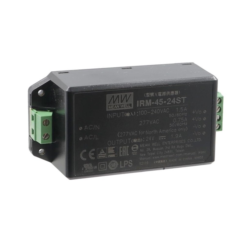 WITTKOWARE IRM-45-24ST Miniature Switching Power Supply with Screw Terminals, Output