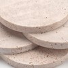 Travertine Stone Coasters for Drinks Round Set of 4 Modern