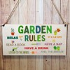 Second Ave Funny Garden Rules Wooden Hanging Gift Rectangle Garden