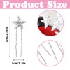Denipry 10pcs Bride Crystal Rhinestone Starfish Hair Pins Silver U