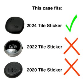Case for Tile Sticker. MADE IN USA. Holder to attach Tile tracker to your pet's collar, keys, and more! Snap-in design holds the Bluetooth item finder. Track your dog or cat. (2024 Tile Sticker Case, Black, 2-pack)