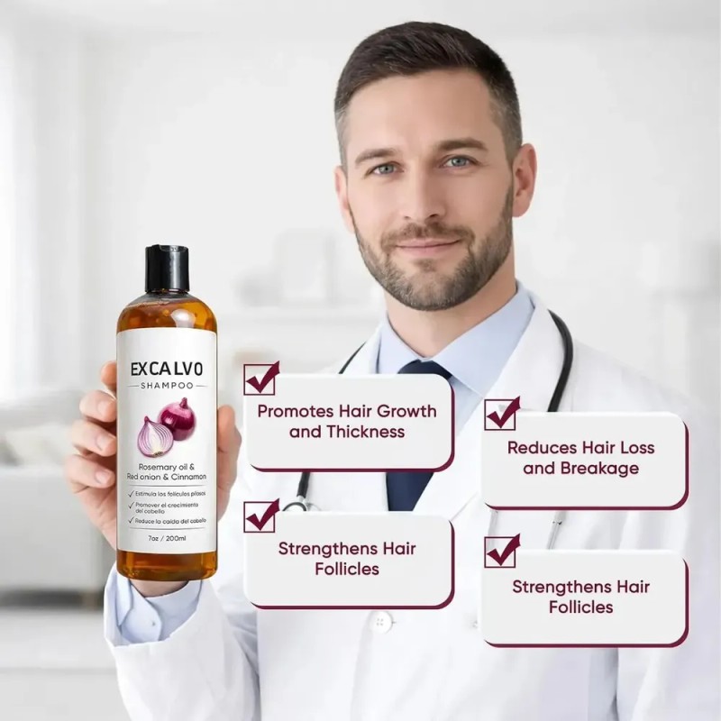 @ Shampoo Excalvo Para Hombres, Con Aceite De Romero, 200