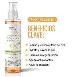 Tonico Facial de Centella Asiática y Arroz | Hidratante, Calmante e Iluminador Natural 125 ml