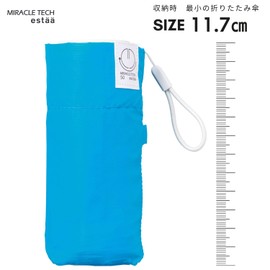 Miracle Tech 10323 Ultra Compact Lightweight Folding Umbrella, 4.6 inches (11.7 cm), UV Protection, 19.7 inches (50 cm), blue