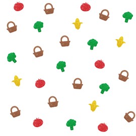 Vegetable Party Confetti, Gold Glitter Corn Table Confetti, Tomato Sign Paper Confetti for Farmer Birthday Party, Vegetable Cut Out for Farm Themed Party Table Decoration