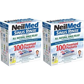 NeilMed Sinus Rinse All Natural Relief Premixed Refill Packets 100 Each (Pack of 2)