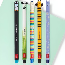 Legami 이탈리아 legami 레가미 지울수있는 동물 젤펜 볼펜 5개 세트 필기구 선물 Italy Legami Erasable Animal Gel Pen Ballpoint Pen 5-Piece Set Writing Instrument Gift