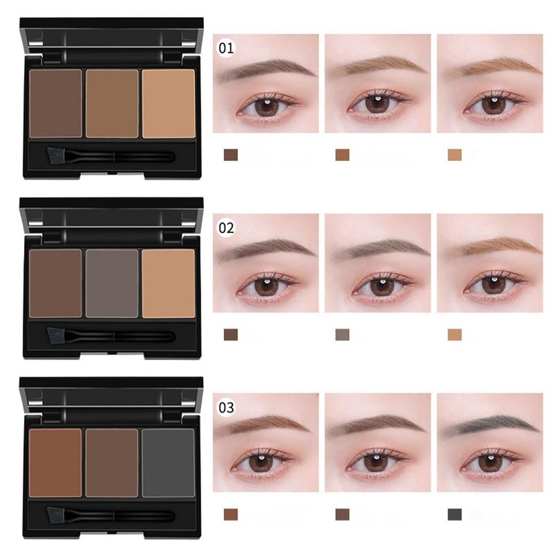 Brow Powder Kit – Long-Lasting 3-Color Brow Filler for Full,