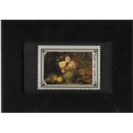 Tchotchke Framed Stamp Art - Mint Russia Postage Stamp- Painting Flowers and Fruits by I. F. Khrutsky