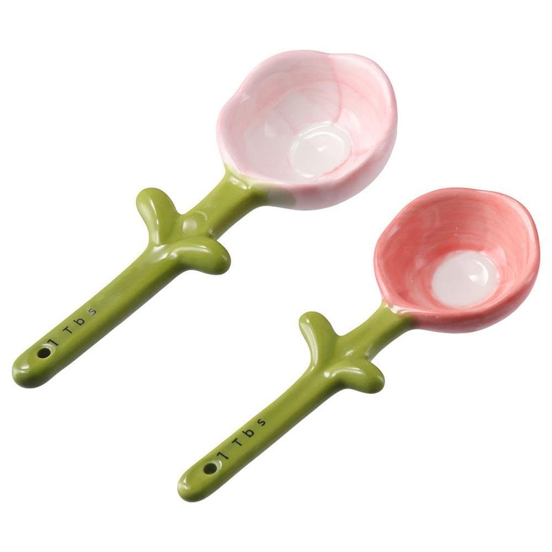 hobbyme Sunflowers Measuring Spoons and Cups Set, Cute Ceramic Measuring