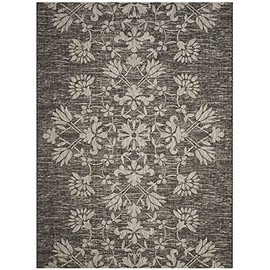 SAFAVIEH Courtyard Collection 8' x 10' Black/Light Grey CY8064 Indoor-Outdoor Waterproof Easy-Cleaning Patio Backyard Mudroom Area-Rug