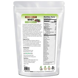 Whey Protein Isolate - Dark Chocolate Flavor with Zero Sugar - Delicious All Natural Protein Powder - Mix in Smoothie, Shake, Juice, Or Recipe - Hormone Free, Non GMO, & Gluten Free - 1 lb