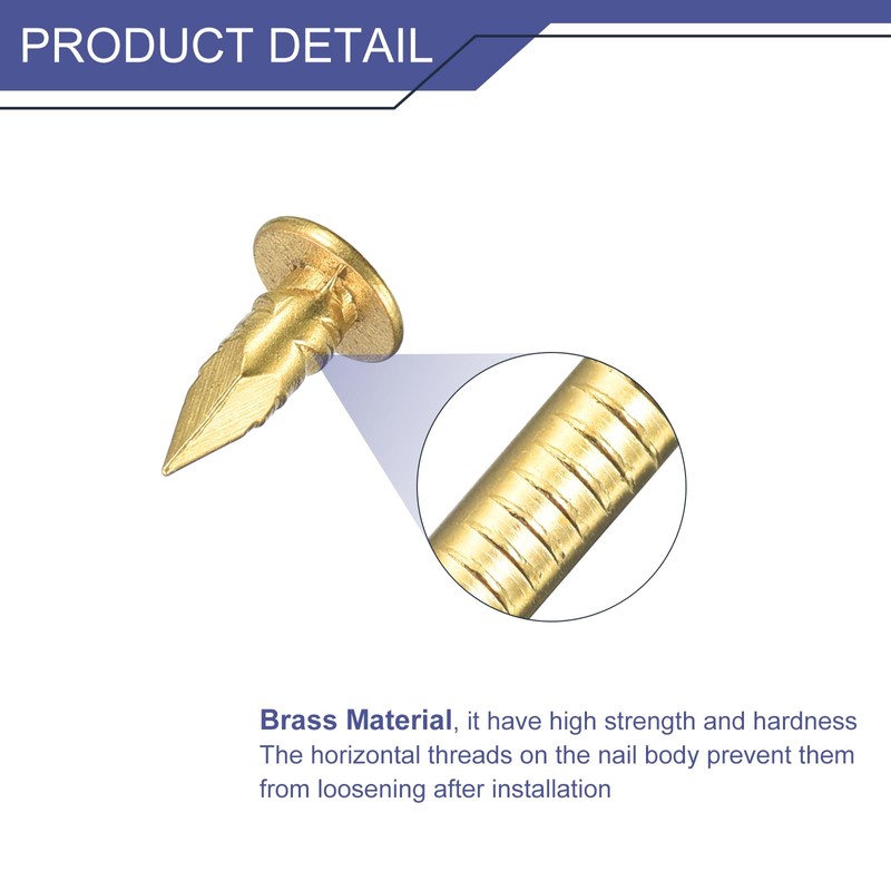 QUARKZMAN Pack of 40 Brass Nails 2.8 mm x 10