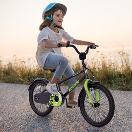 Olakids Kids Bike, 12 14 16 18 Inch Toddlers Bike with Training Wheels Adjustable Seat and Handlebar, Handbrake and Coaster Brake, Children's Bicycle for Girls Boys