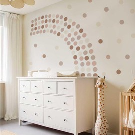 Neukids 72 x Boho Polka Dot Wall Stickers, Wall Stickers, Wall Decoration, Boho, Living Room, Bedroom, Baby Room, Children's Room, Girls' Room Decoration