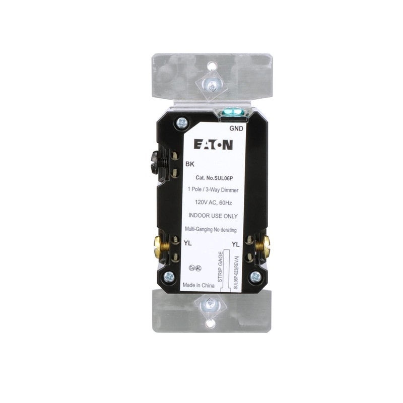 Eaton Universal Slide Dimmer 120V, Black/Brown/Gray