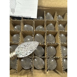 Unbranded 50 Pack C7 Pure White Led Replacement Christmas Light Bulb, C7 Shatterproof
