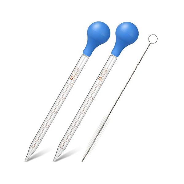 Hyber&Cara Hyber&Cara 2 Pcs 10ml Glass Pipette Dropper Graduated with