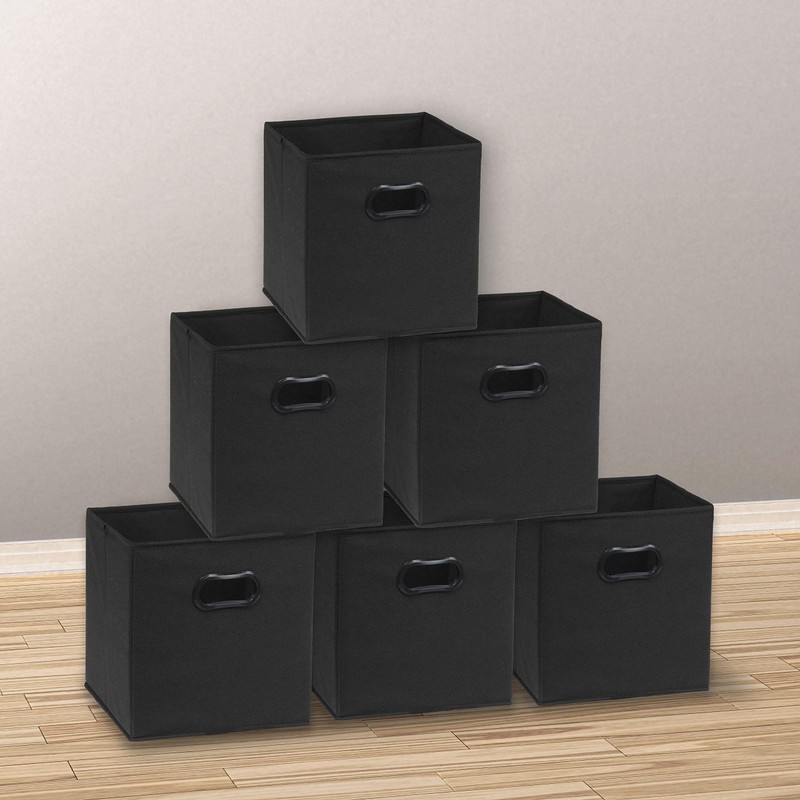 6 Pack - SimpleHouseware Foldable Cube Storage Bin with Handle,