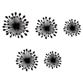 ACRNIGHEET 5 Pcs Starburst Wall Decor 3D Black Wall Art Dandelion Hanging Metal Wall Art Morden Artwork Wall Sculptures Decorations for Living Room Bedroom