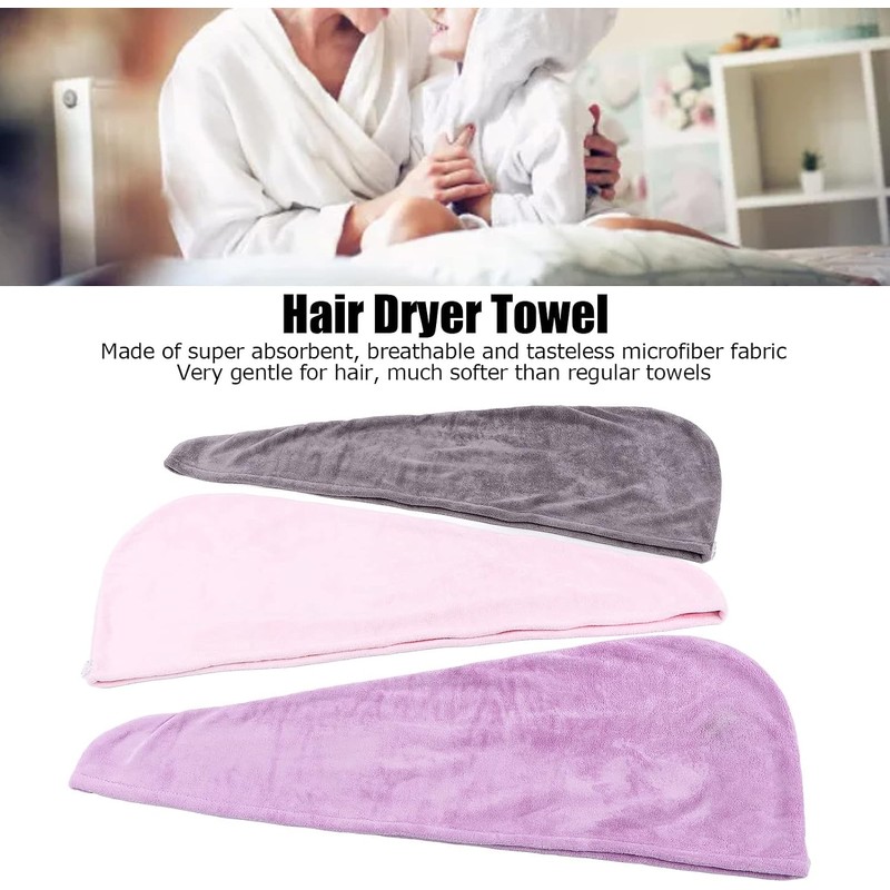 Cryfokt 3 Uds Toalla para el Cabello Envoltura de Microfibra