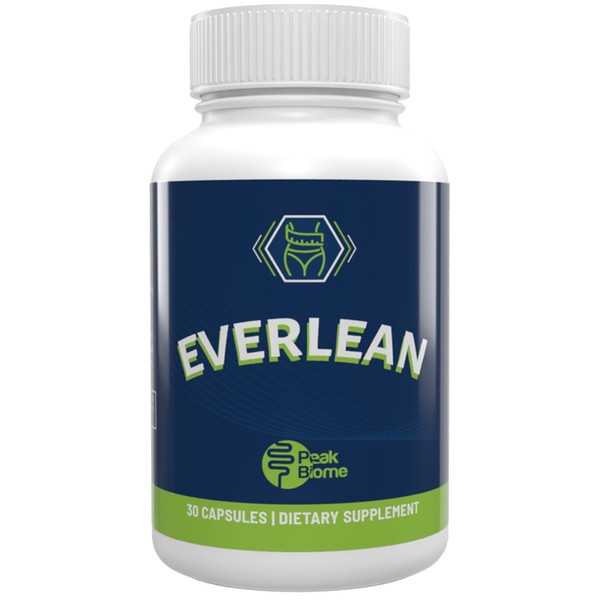 Peak Biome Everlean Prebiotics and Probiotics for Women and Men - 6-Strain Probiotics for Digestive Health and Energy Support -25 Billion CFUs - Vegan and Non-GMO Dietary Supplement - 1 Month Supply