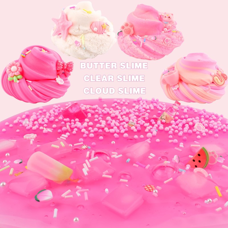 Set di 6 slime rosa per bambini, burro Slime, Cloud