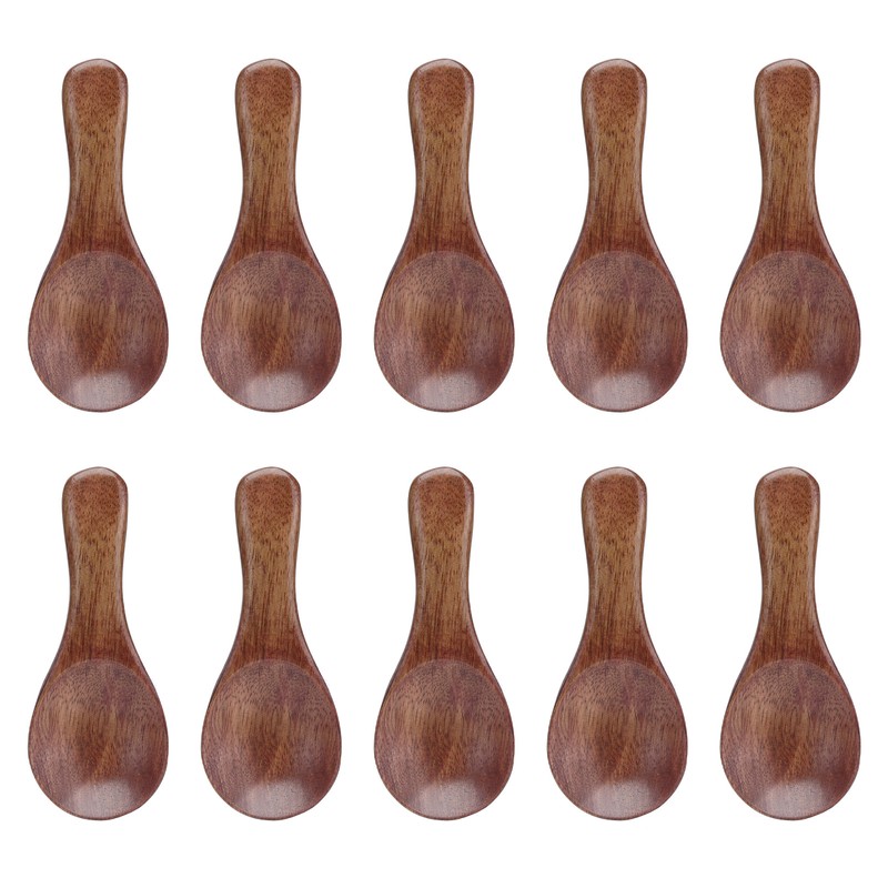 10pcs Small Wooden Spoons Cooking Condiments Spoons for Kitchen Seasoning