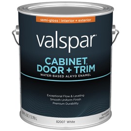 Valspar 82007 White Base Cabinet, Door & Trim Interior and Exterior Oil Enriched Enamel, Semi-Gloss, 1 Gallon