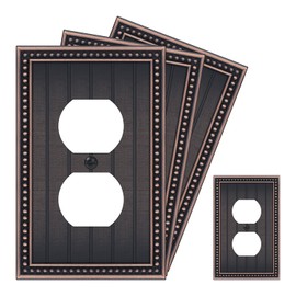 Oil Rubbed Bronze 1 Gang Duplex Wall Plate Cover Zinc Alloy 4 Pack