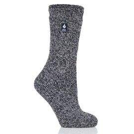 Heat Holders Women's Primrose ORIGINAL™ Twist Crew Sock Black/Light Grey/Women's 5-9